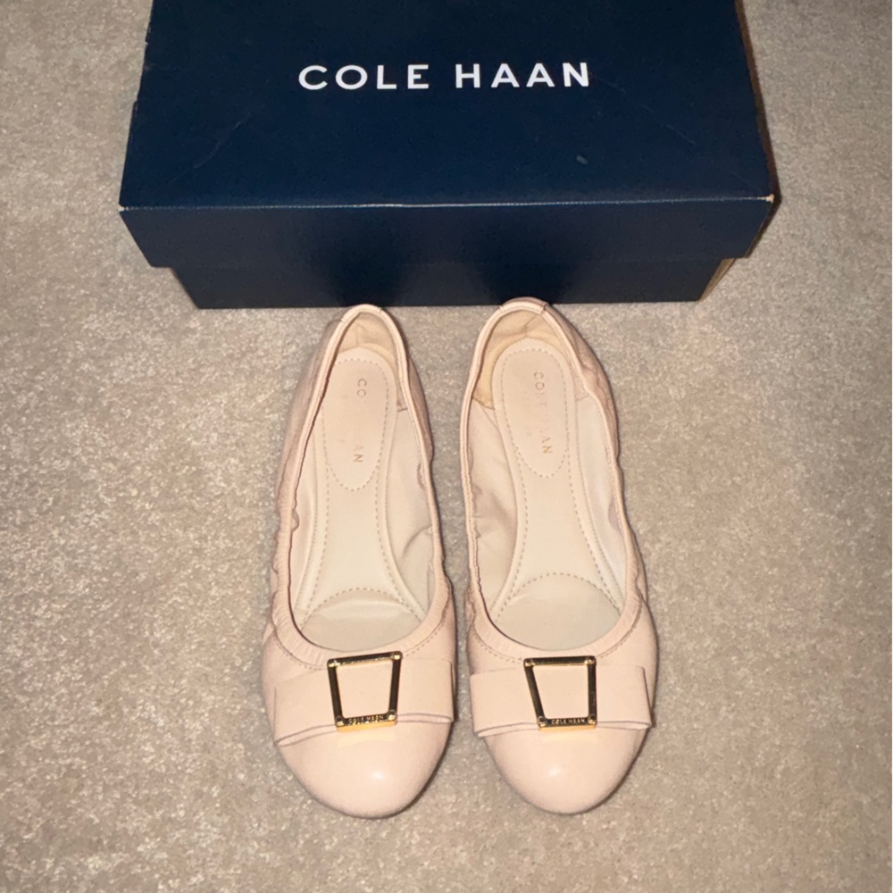 Cole Haan Women's Blush Flats with Gold Buckle